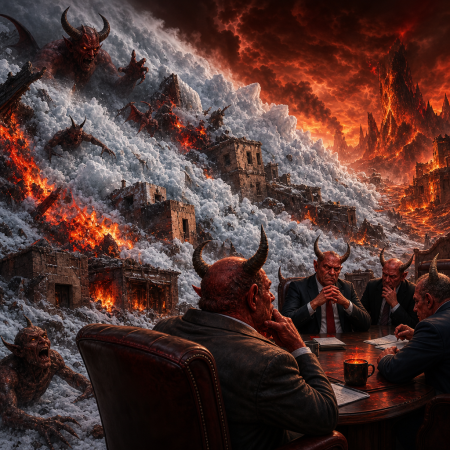 Avalanche of Ice and Brimstone Buries Border Villages as Officials Debate Whether Help Is “On Fire Enough”