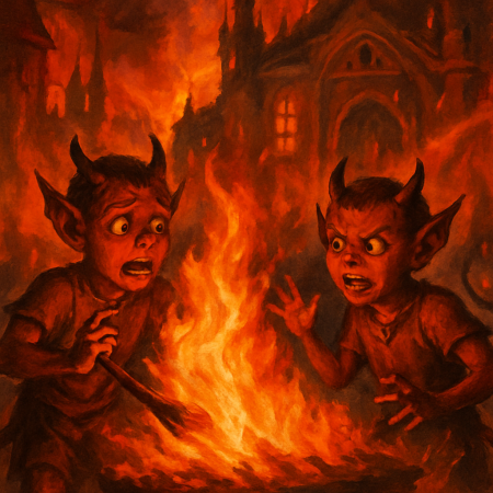 Blaze at Brimstone Academy: Two Imp-Teens Ignite Panic, Expose Security Lapses in the Ashen Archipelago
