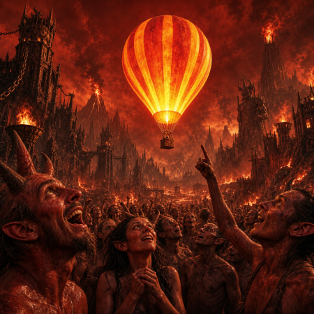Blazing Balloon Gives Damned Masses Rare Excuse To Look Up Without Expecting Falling Brimstone
