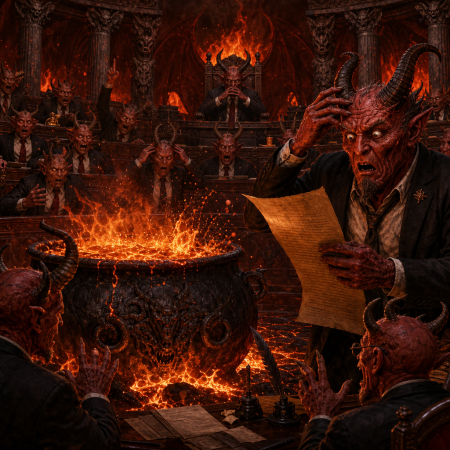 Infernal Congress Discovers War Clause After Cauldron Boils Over