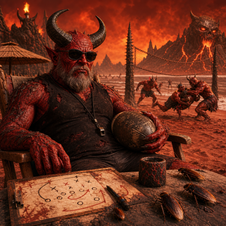 Retired Scrum Demon Brings “Tackle Hex-I-V” to Brimstone Beach as Stigma Proves Harder to Kill Than Cockroaches