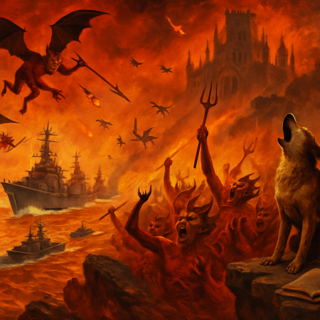 Straits Of Sorrow Erupt As U.S. Warfleet Swats Fiendish Drones; Pitchfork Primaries Rage; High Court Shelves Hex On Bitterroot Elixir; Also, A Dog Sings Opera In Pandemonium