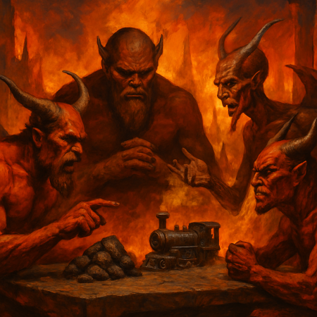Sulfur Summit Simmers as Infernal Titans Bargain Over Ore, Engines, and a Fragile Truce