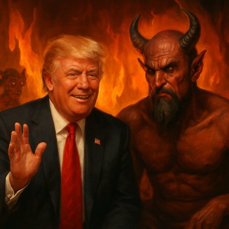 Trump Cancels Apocalypse, Cites “Nice Chat” With Emir of Cauterra; Imps Confused, Demons Unimpressed