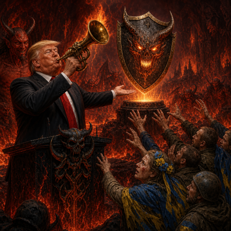 Trumpet of Brimstone Promises Hellfire Shield to Ukraindred, If Anyone Can Afford the Blessed Thing